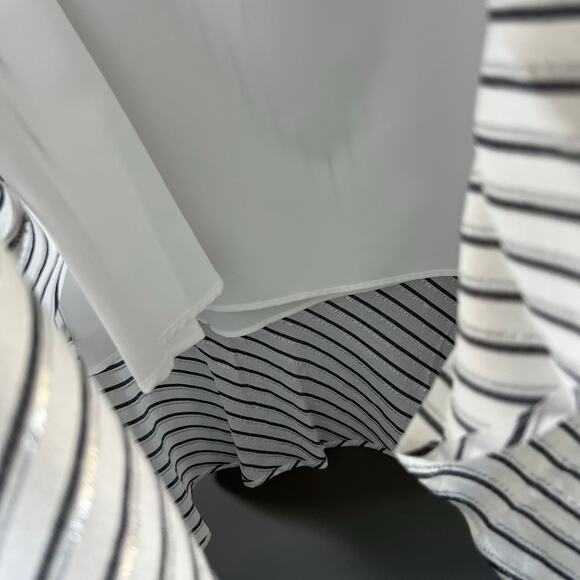 Rachel Roy Women's Esta Metallic Stripe Asymmetrical Faux Wrap Skirt Size 10 - Picture 9 of 13